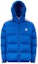 Order Moncler FW22 Blue Down Jacket with Striped Trim and Zip Hoodie. H20911A00237899RX756