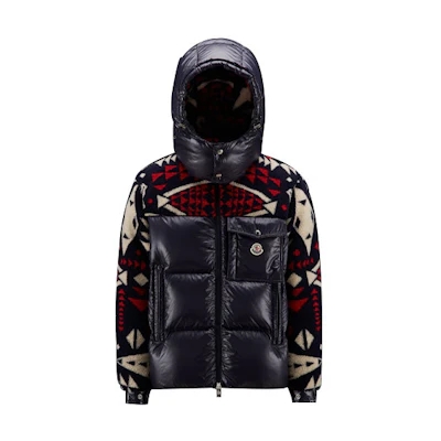 Moncler FW22 Colorblock Hooded Down Jacket Blue H20911A0014968950724