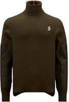 Moncler FW22 Colorblock Logo Knit Turtleneck Sweater Green H20979F00001M1122885 Moncler FW22 Colorblock Logo Knit Turtleneck Sweater Green H20979F00001M1122885