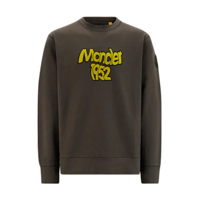 Moncler FW22 Green Logo Print Crewneck Sweatshirt. H20928G00018809KX950