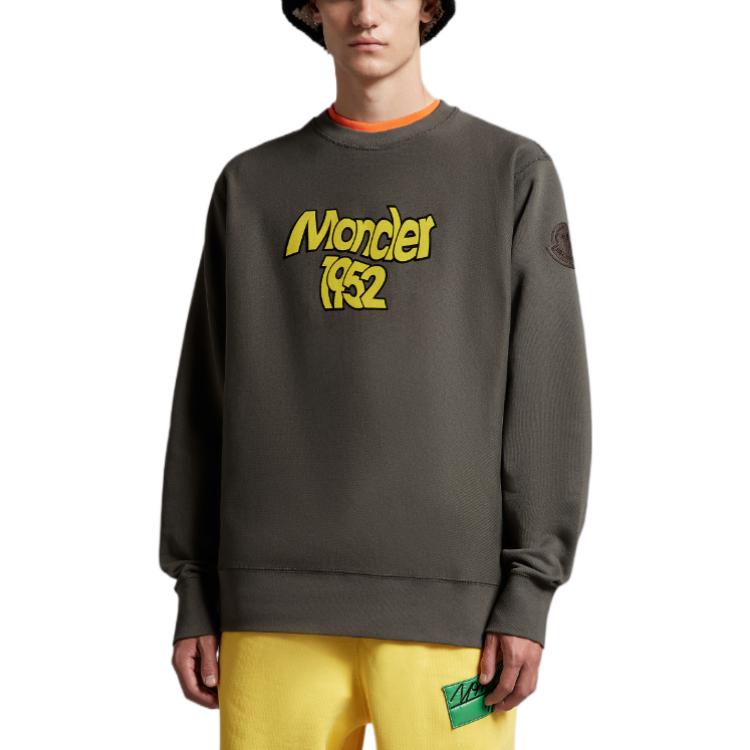 Lookbook モンクレール FW22 グリーンロゴプリント クルーネックスウェットシャツ. H20928G00018809KX950