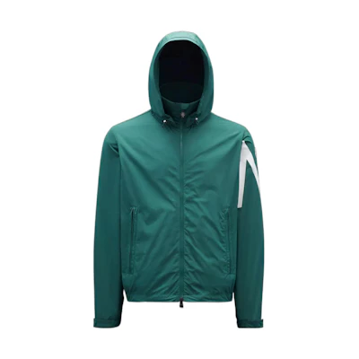 Moncler FW22 Green Zip-Up Hoodie Jacket with Long Sleeves H20911A0015254A9182M