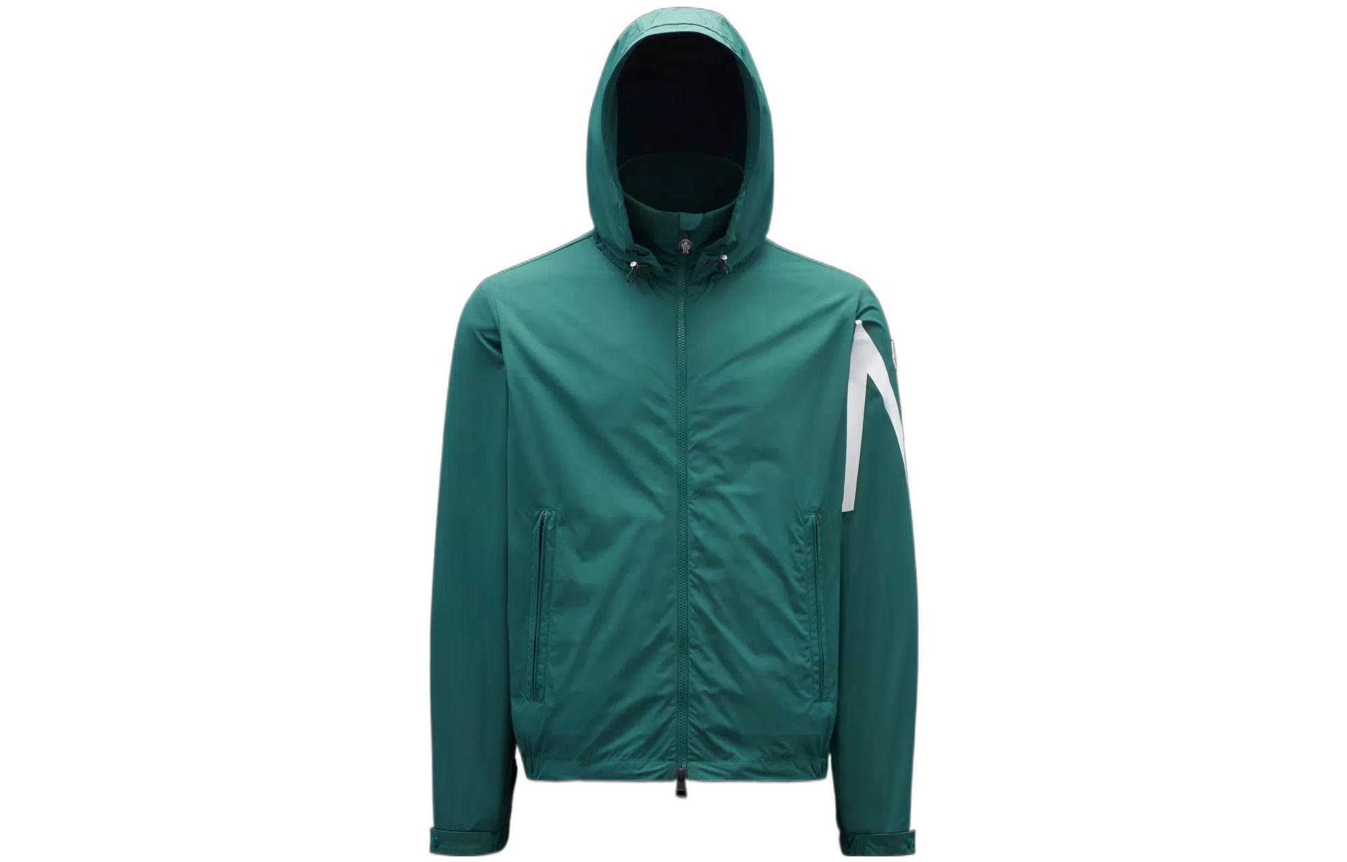 Order Moncler FW22  Green Zip-Up Hoodie Jacket with Long Sleeves H20911A0015254A9182M