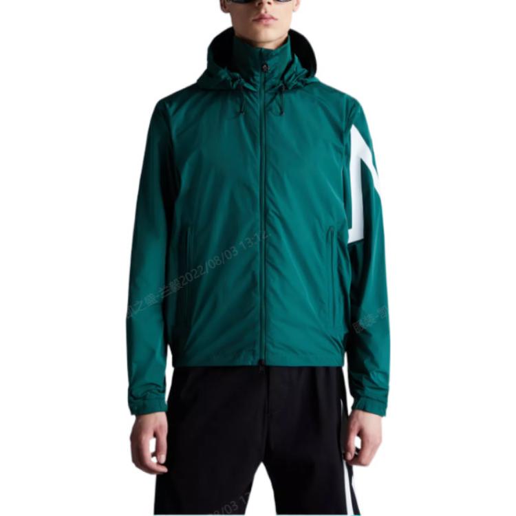 Purchase Moncler FW22  Green Zip-Up Hoodie Jacket with Long Sleeves H20911A0015254A9182M