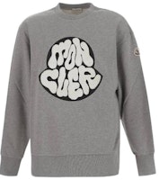 Moncler FW22 Grey Crewneck Sweatshirt with Logo Print Design. H20918G00045809KR984 Moncler FW22 Grey Crewneck Sweatshirt with Logo Print Design. H20918G00045809KR984