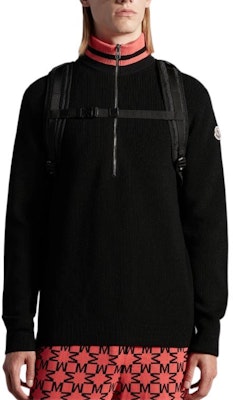몽클레르 FW22 하이넥 하프집 컬러블록 스웻셔츠 블랙. H20919F00001M1131999 Purchase 몽클레르 FW22 하이넥 하프집 컬러블록 스웻셔츠 블랙. H20919F00001M1131999