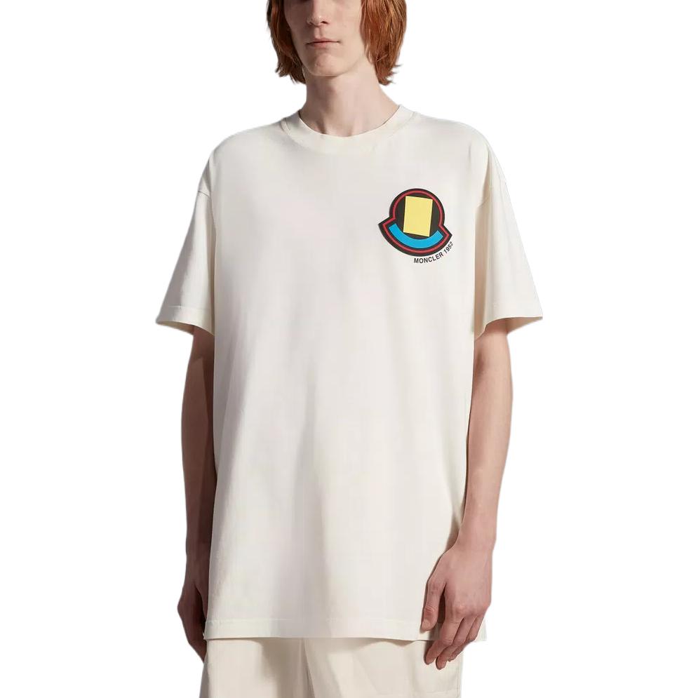 Lookbook Moncler FW22 標誌圖案圓領T恤 米白色。 H20928C00010M2326034