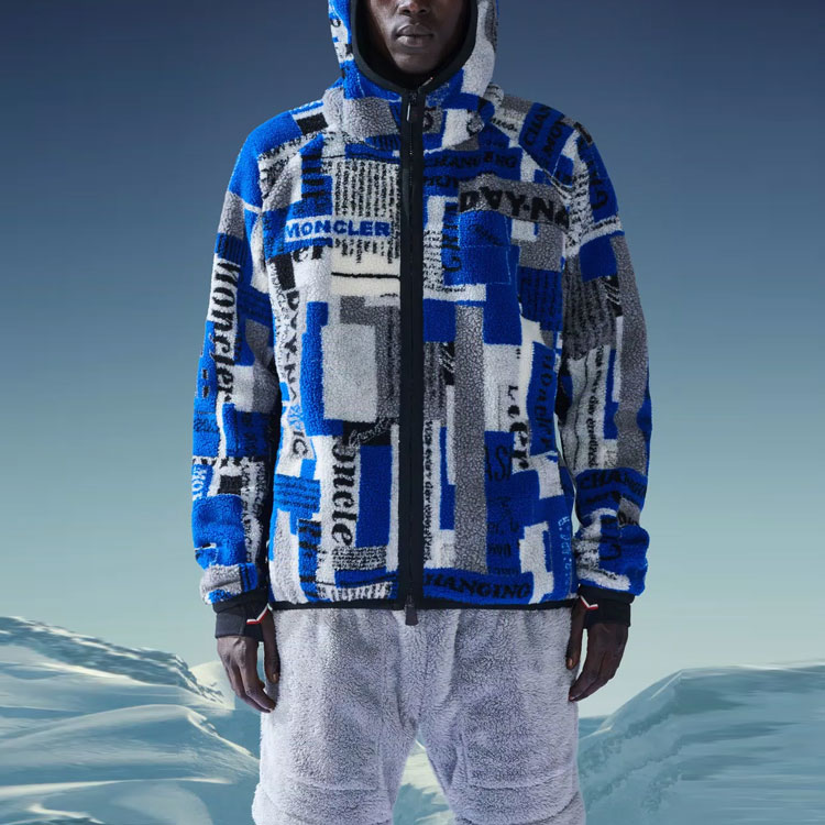 Moncler FW22  Logo Jacquard Zip-Up Hoodie Jacket Blue H20978G00010899QQF79 圖 3