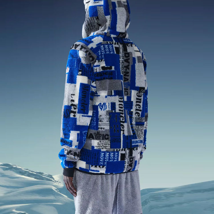 Moncler FW22  Logo Jacquard Zip-Up Hoodie Jacket Blue H20978G00010899QQF79 圖 4