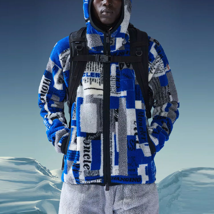 Moncler FW22  Logo Jacquard Zip-Up Hoodie Jacket Blue H20978G00010899QQF79 圖 5