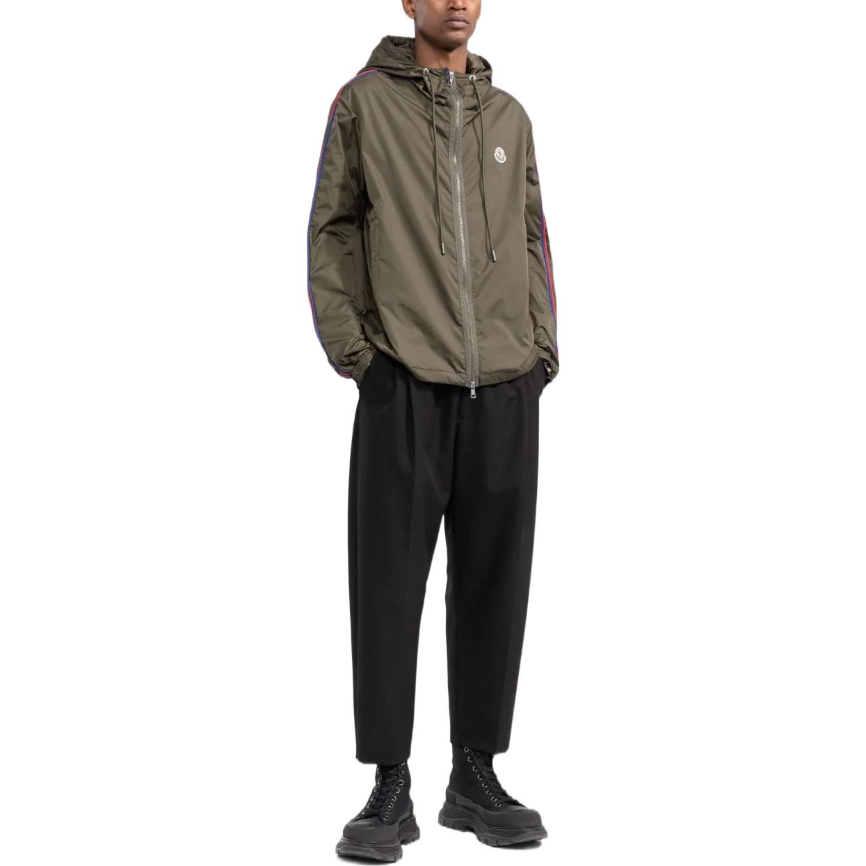 Lookbook Moncler FW22  Logo Patch Side Stripe Hooded Jacket Military Green H10911A0008568352833