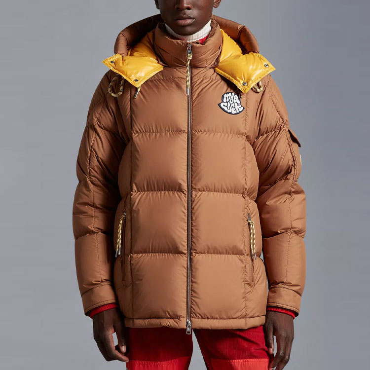 Moncler FW22  Logo Patch Zip-Up Down Jacket Brown H20911A0023854A81252 圖 4