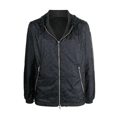 Moncler FW22 Logo Print Zip-Up Hoodie Jacket. H10911A0015853A6G999