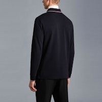 Moncler FW22 海軍藍棉質長袖標誌貼布Polo衫 H20918B701008455677X Shop Moncler FW22 海軍藍棉質長袖標誌貼布Polo衫 H20918B701008455677X