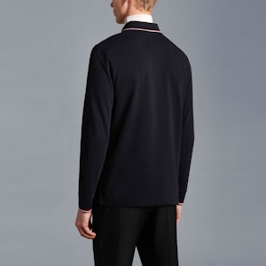 Moncler FW22 海軍藍棉質長袖標誌貼布Polo衫 H20918B701008455677X Shop Moncler FW22 海軍藍棉質長袖標誌貼布Polo衫 H20918B701008455677X