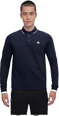 蒙克莱 FW22 海军蓝纯棉长袖标志贴饰 Polo 衫 H20918B701008455677X Details for 蒙克莱 FW22 海军蓝纯棉长袖标志贴饰 Polo 衫 H20918B701008455677X