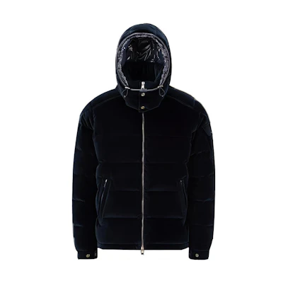 Moncler FW22 Navy Quilted Down Jacket with Hood. H20911A00250549TK743