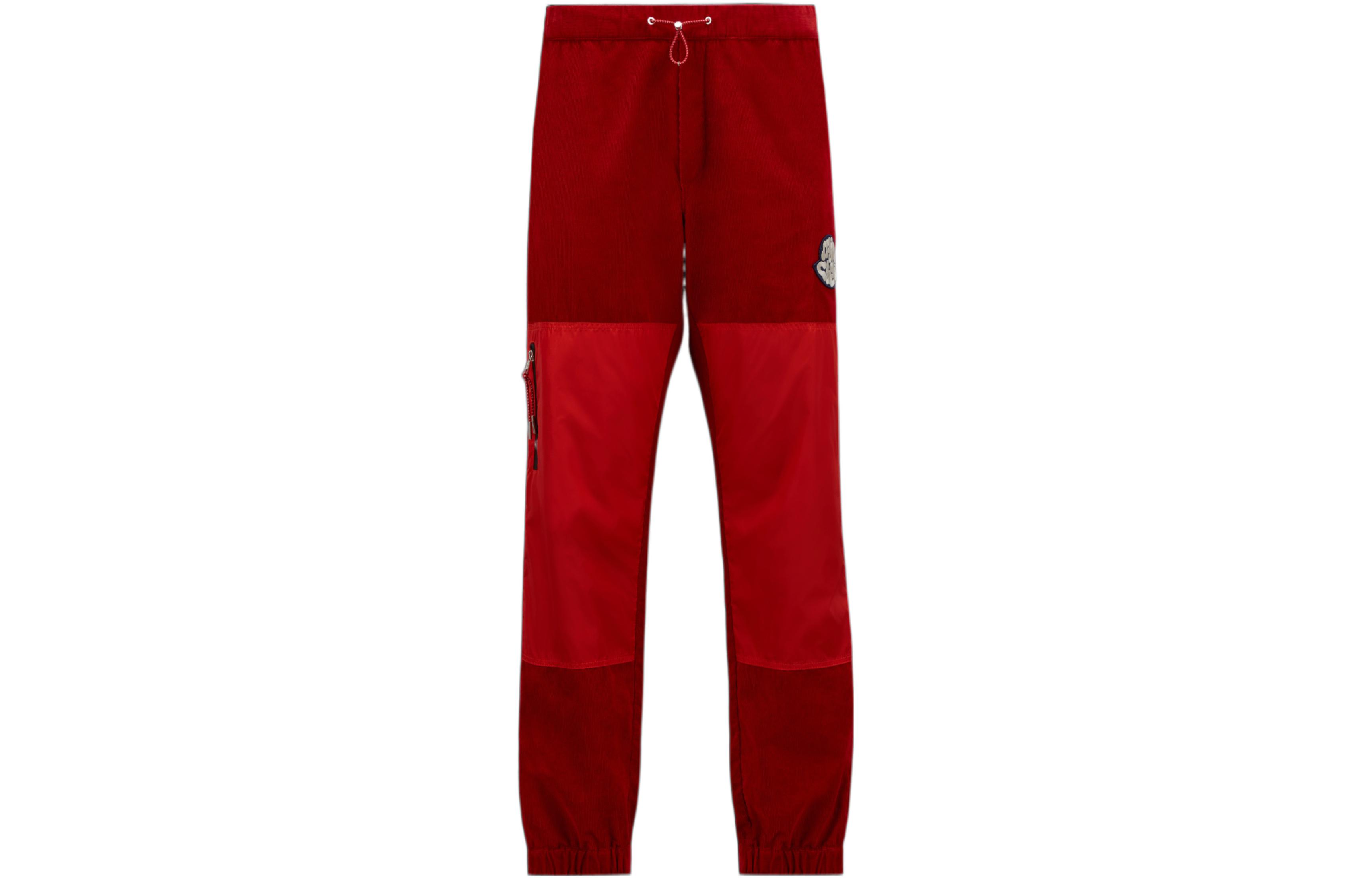 Order Moncler Pantalones Jogger Rojos FW22 con Logo y Diseño Colorblock. H20912A00034549H4450