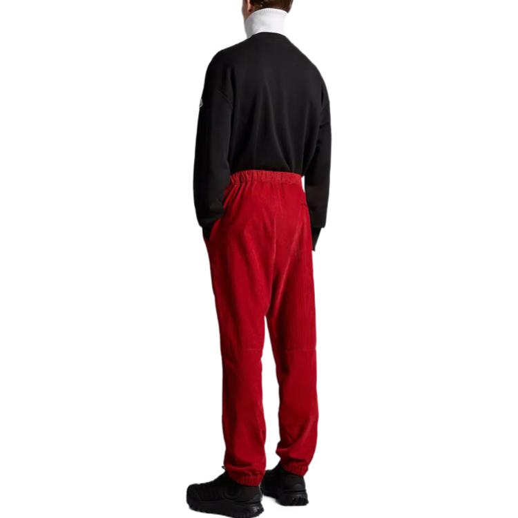 Shop Moncler Pantalones Jogger Rojos FW22 con Logo y Diseño Colorblock. H20912A00034549H4450