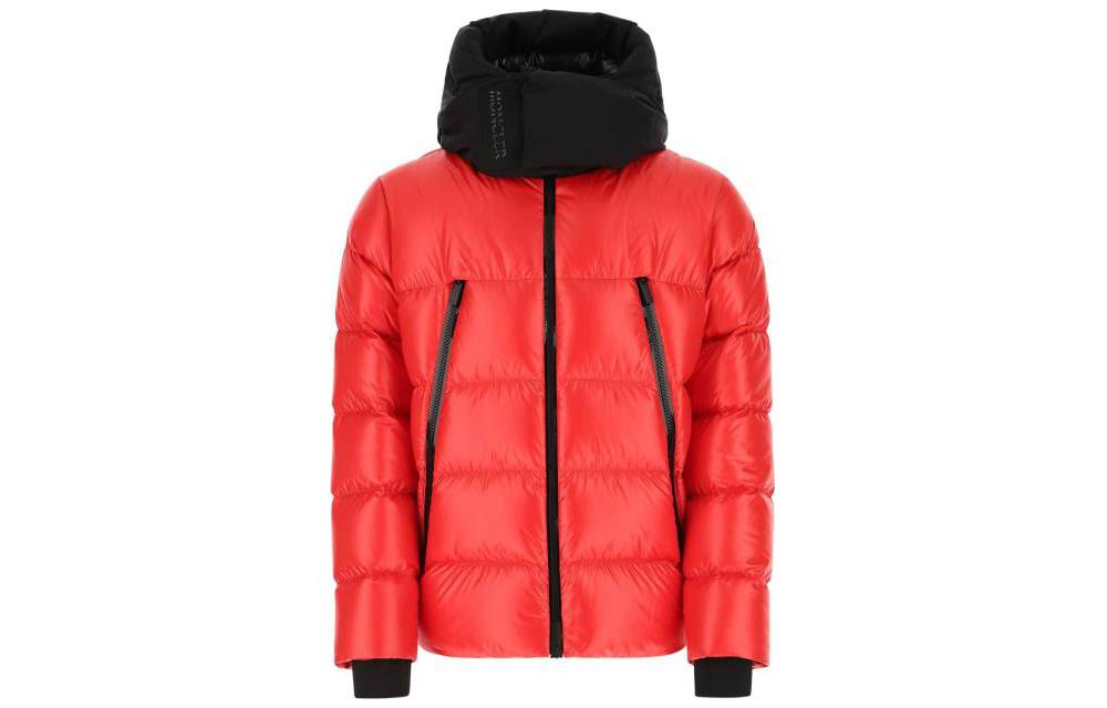 Moncler FW22  Red Logo Patch Hooded Down Jacket. 1A00197595OK454