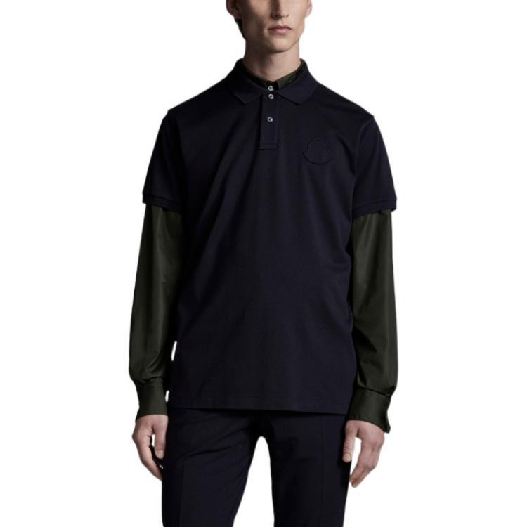 Moncler FW22  Slim Fit Solid Color Short Sleeve Polo Shirt Blue. H10918A000208467377X 圖 3