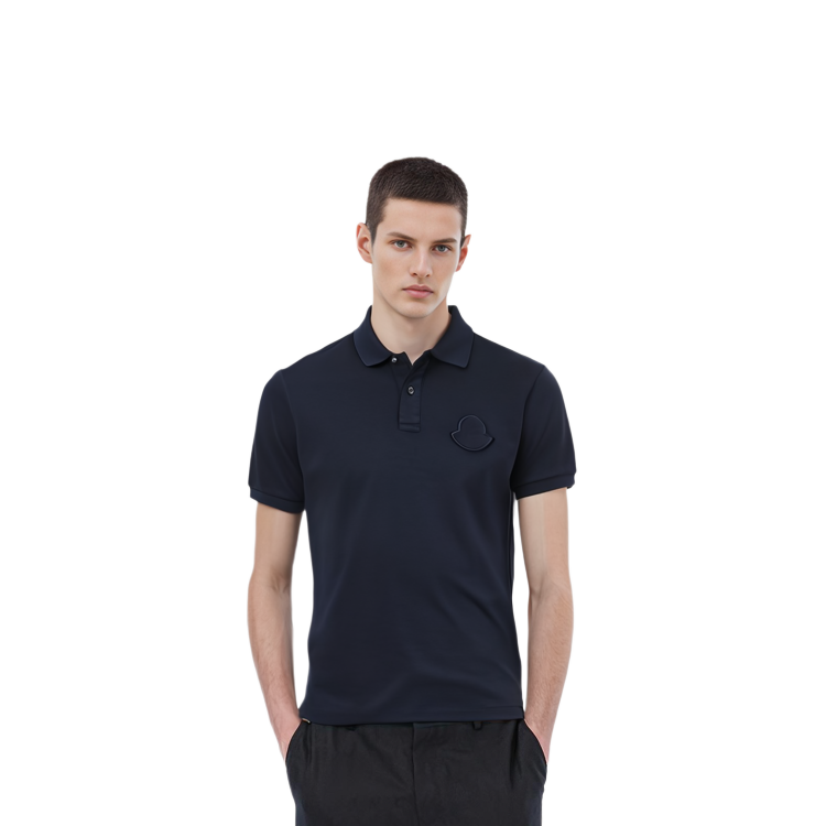 Moncler FW22  Slim Fit Solid Color Short Sleeve Polo Shirt Blue. H10918A000208467377X 圖 8