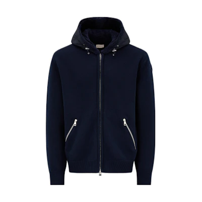 Moncler FW22 Solid Color Patchwork Zip-Up Hoodie Jacket. H20919B00016M1115778