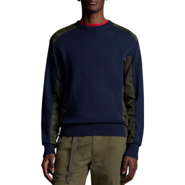 Lookbook 몽클레어 FW22 솔리드 컬러 풀오버 스웨터 미드나잇 블루. H10919C00014M1393742