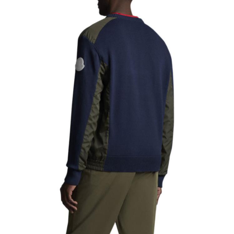 Shop 몽클레어 FW22 솔리드 컬러 풀오버 스웨터 미드나잇 블루. H10919C00014M1393742