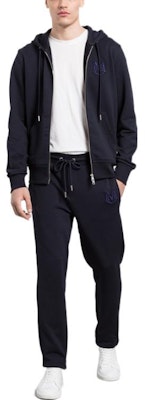 Moncler FW22 Solid Logo Embroidered Zip Hoodie Blue. 8G00052809KR778 Lookbook Moncler FW22 Solid Logo Embroidered Zip Hoodie Blue. 8G00052809KR778