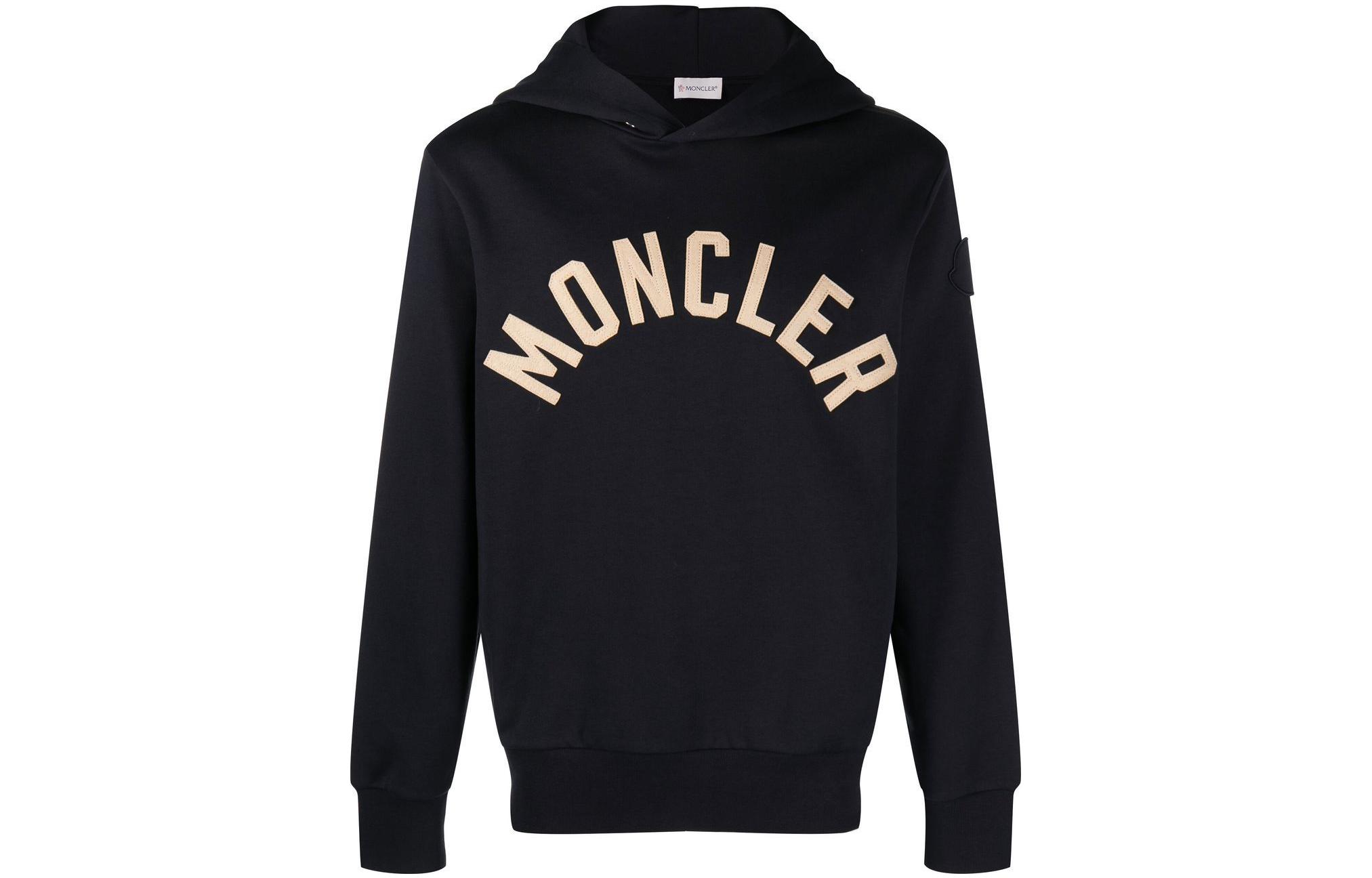 Moncler FW22  Solid Logo Patch Pullover Hoodie - Midnight Blue. H20918G00050809KR778