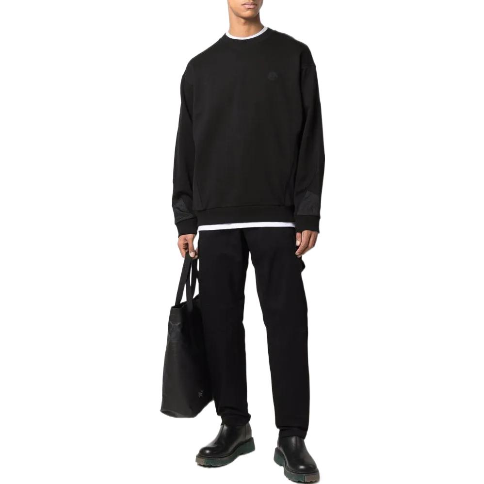 Lookbook Moncler FW22 纯色网眼长袖圆领卫衣 黑色 H10918G00002809KR999