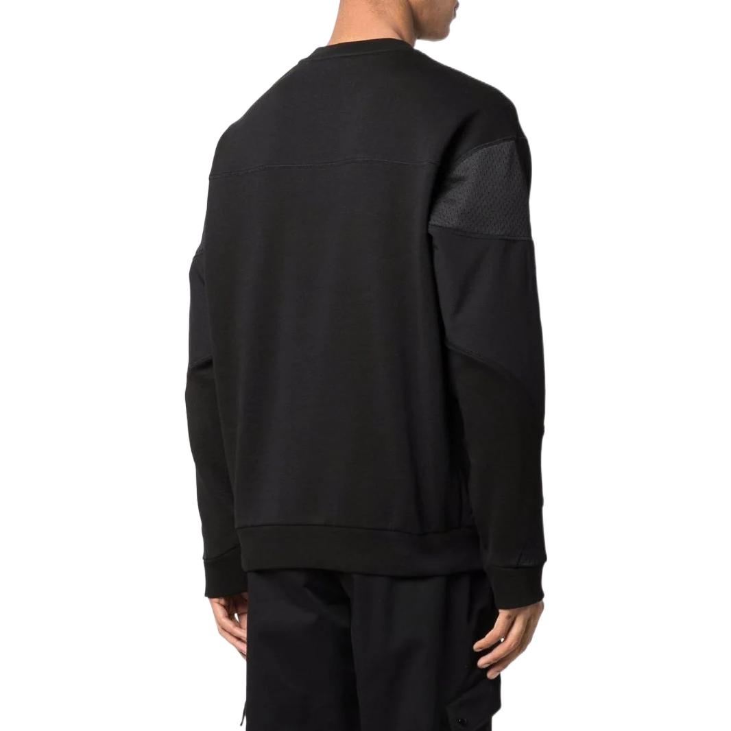 Shop Moncler FW22 纯色网眼长袖圆领卫衣 黑色 H10918G00002809KR999