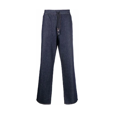 Moncler FW22 Straight-Leg Drawstring Casual Denim Pants. H10912A00023595YP780