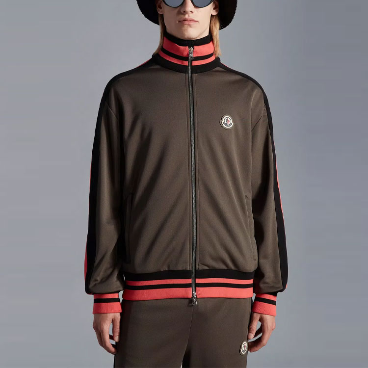 Lookbook Moncler FW22  Striped Logo Zip Jacket in Sea Pine Green. H20918G00020899A1828