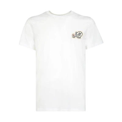 Moncler FW22 White Crewneck Logo Print Short Sleeve T-Shirt. 8C000268390Y001