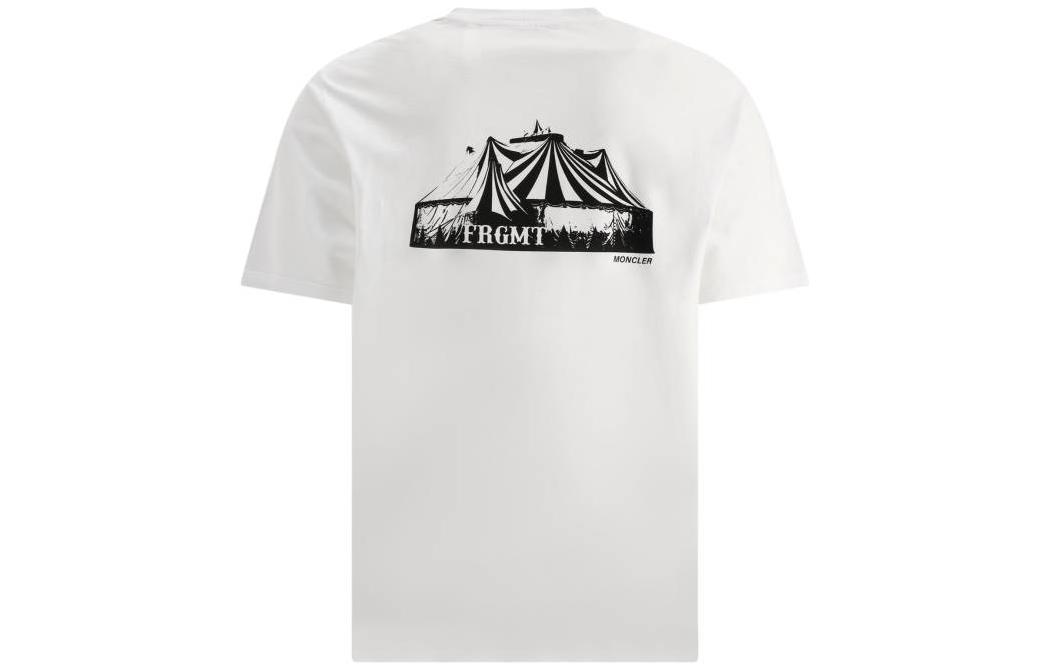 Lookbook Moncler FW22  White Crewneck Logo Print Short Sleeve T-Shirt. H209U8C00003M2353001