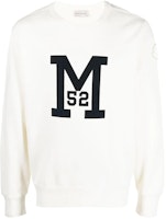 Moncler FW22 White Pullover Sweatshirt with Letter Print. H20918G00049809KR032 Moncler FW22 White Pullover Sweatshirt with Letter Print. H20918G00049809KR032