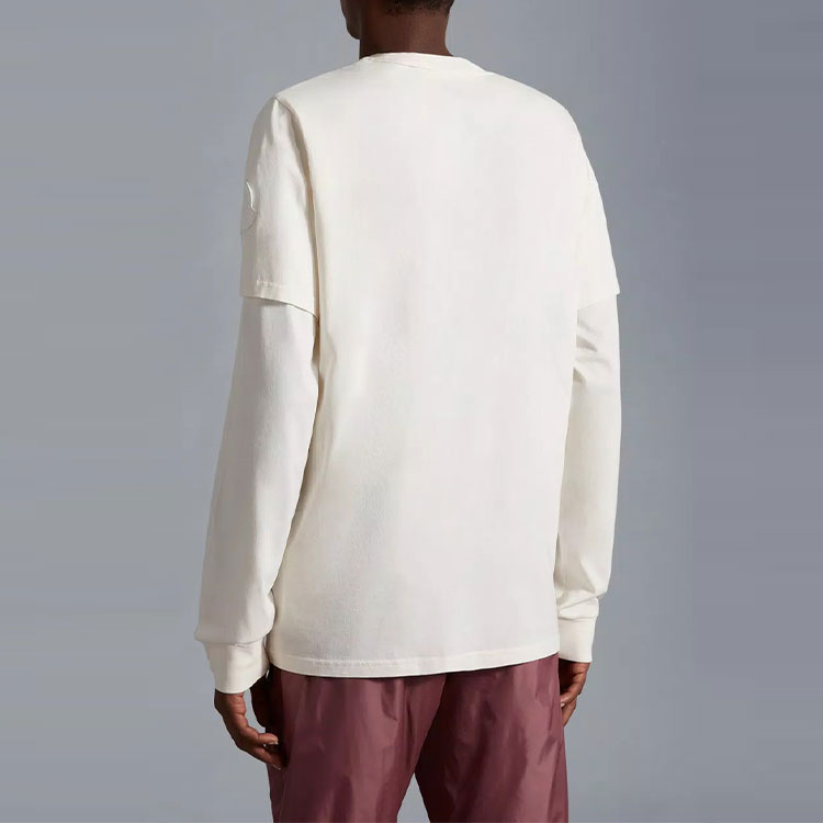 Shop Moncler FW22 白色字母標誌印花T恤 H20928C00008M2326034