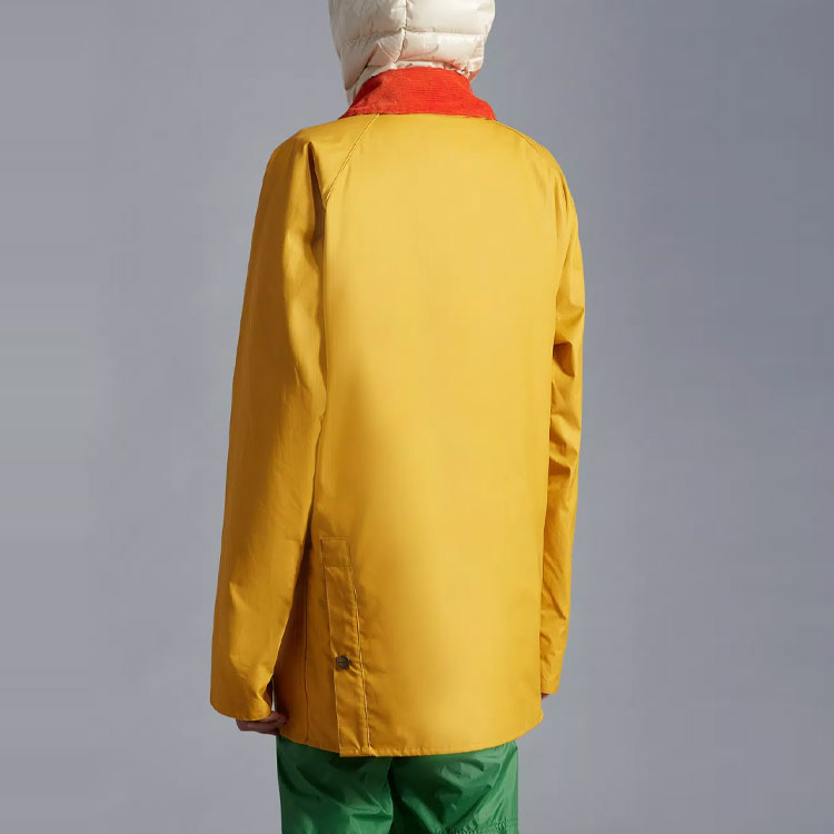 Purchase Moncler FW22  Yellow Down Jacket with Contrast Collar and Logo Button. H20921A00034M2146106