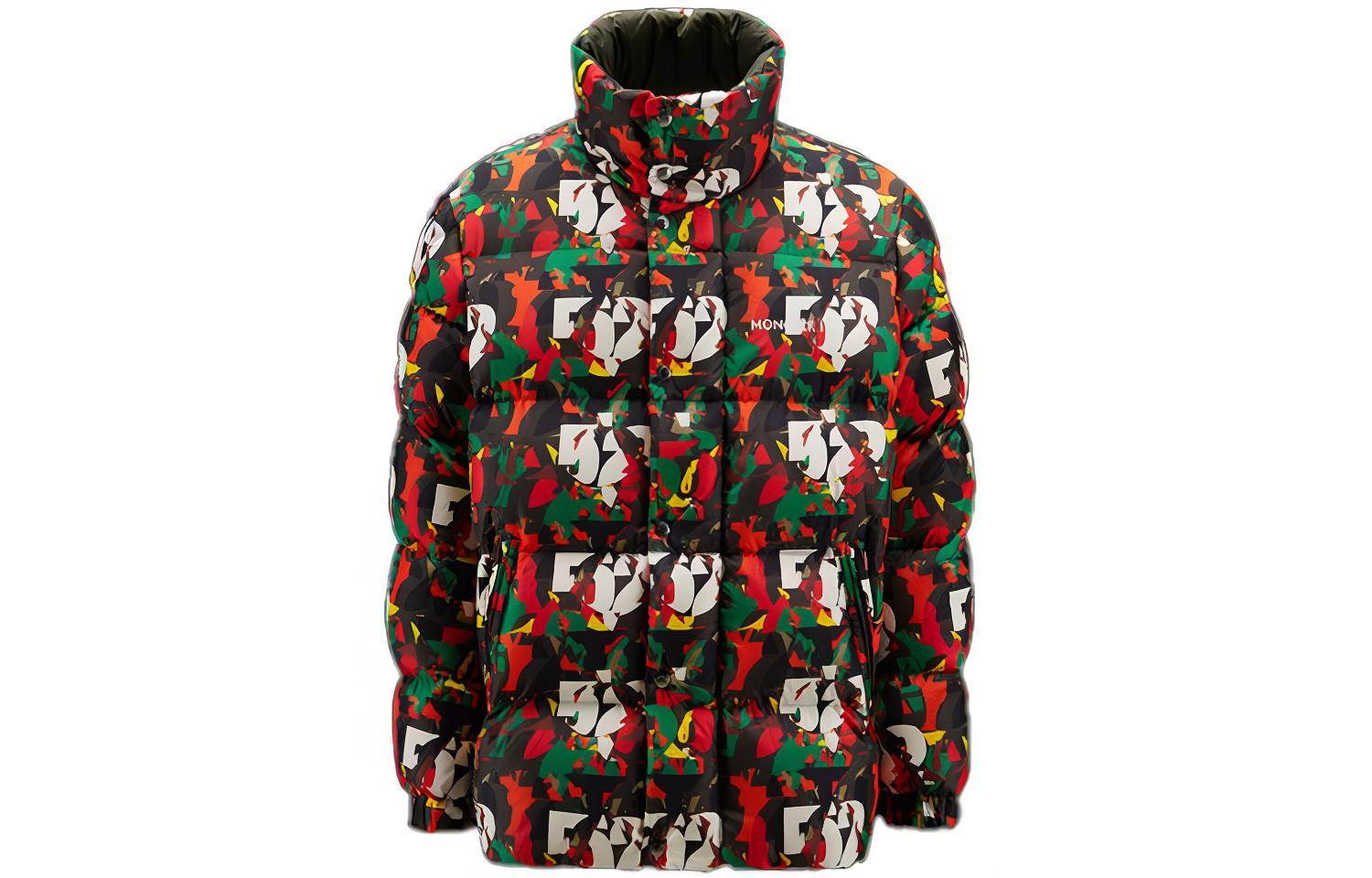 Moncler FW22 All-Over Print Zipper Down Jacket  Multicolor H20921A00041M2147S84
