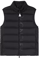 Moncler FW22 Amak Letter Logo Print Black Down Vest for Men H20911A0011053333999 Moncler FW22 Amak Letter Logo Print Black Down Vest for Men H20911A0011053333999