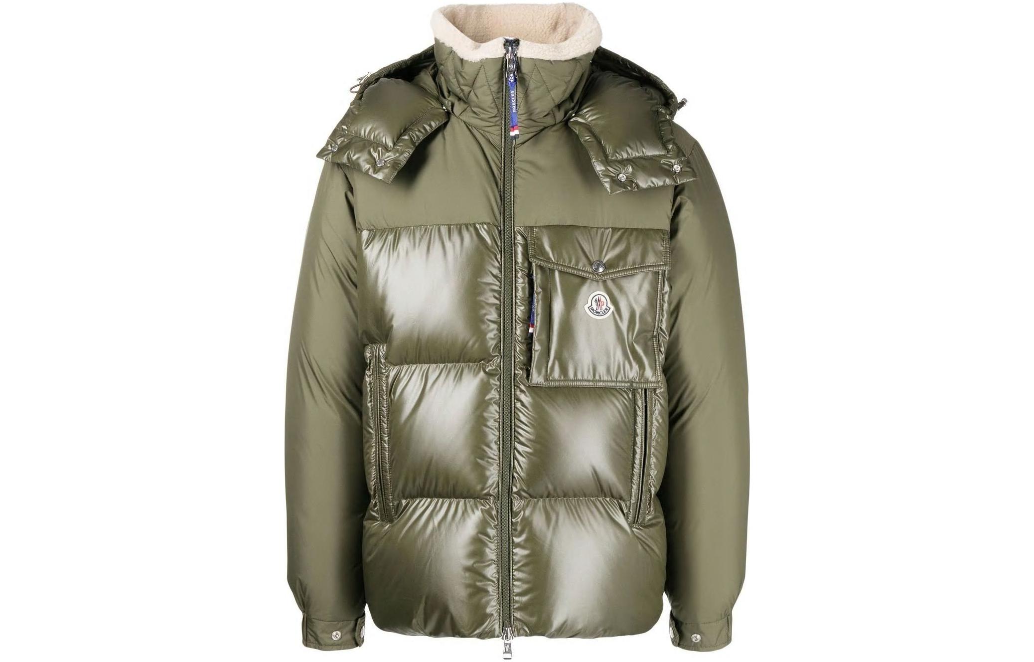 Moncler FW22 Bayuda Green Hooded Zip-Up Down Jacket Men’s Solid Patchwork Design H20911A00267595ZJ874 圖 2