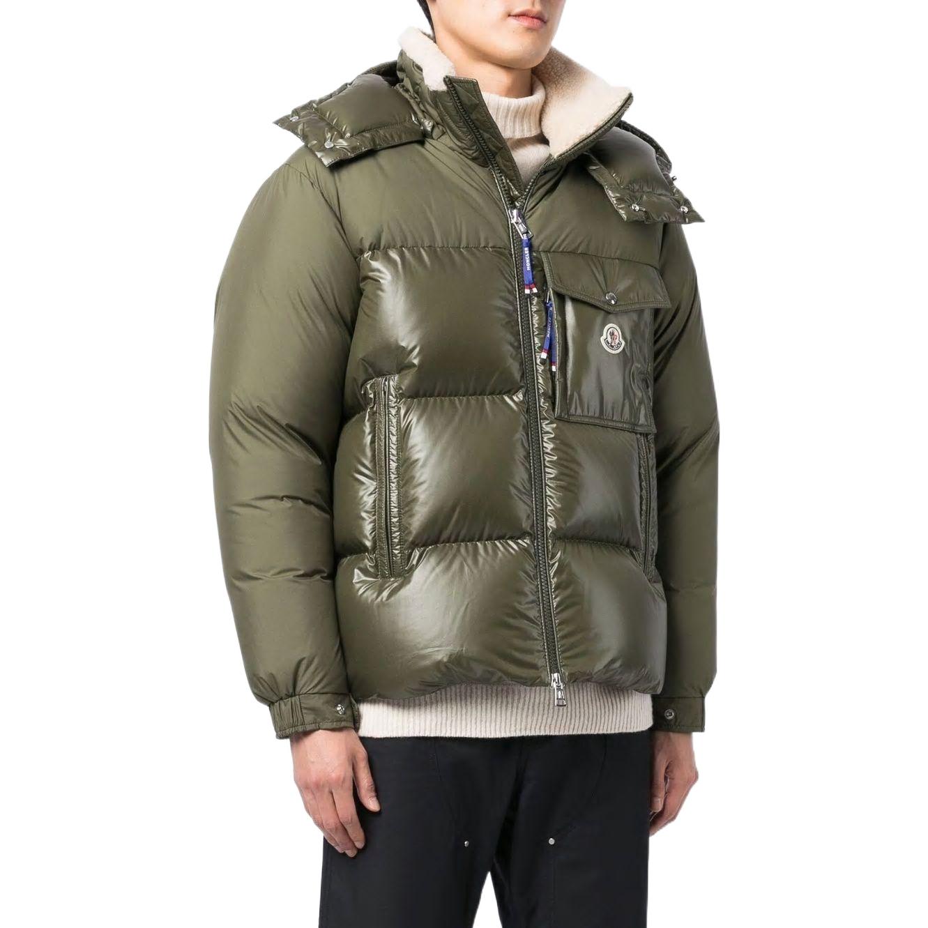 Moncler FW22 Bayuda Green Hooded Zip-Up Down Jacket Men’s Solid Patchwork Design H20911A00267595ZJ874 圖 5