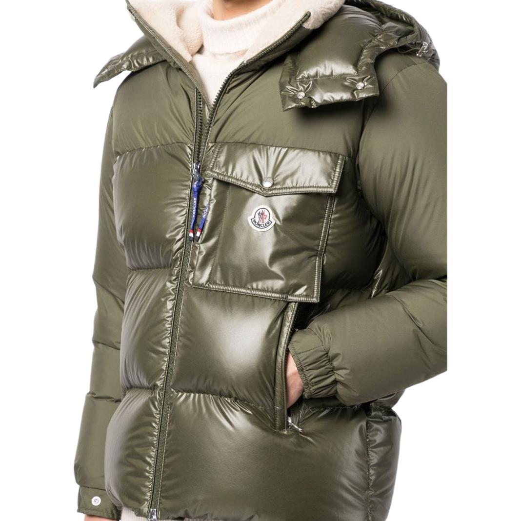 Moncler FW22 Bayuda Green Hooded Zip-Up Down Jacket Men’s Solid Patchwork Design H20911A00267595ZJ874 圖 6