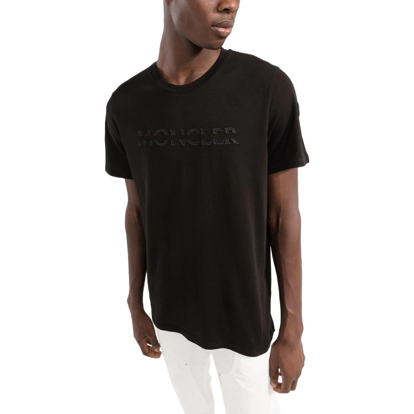Purchase 蒙克莱FW22黑色圆领印花logo短袖T恤 H20918C00008829H8999