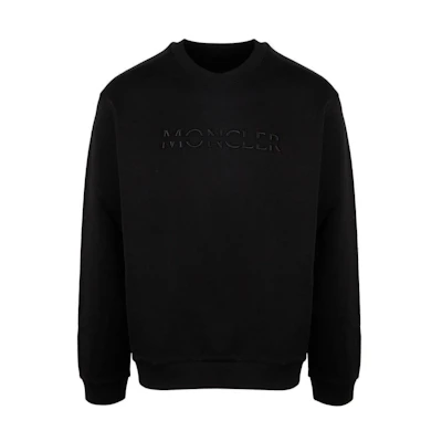 Moncler FW22 Black Crewneck Sweatshirt with Logo Design 8G00010809KR999