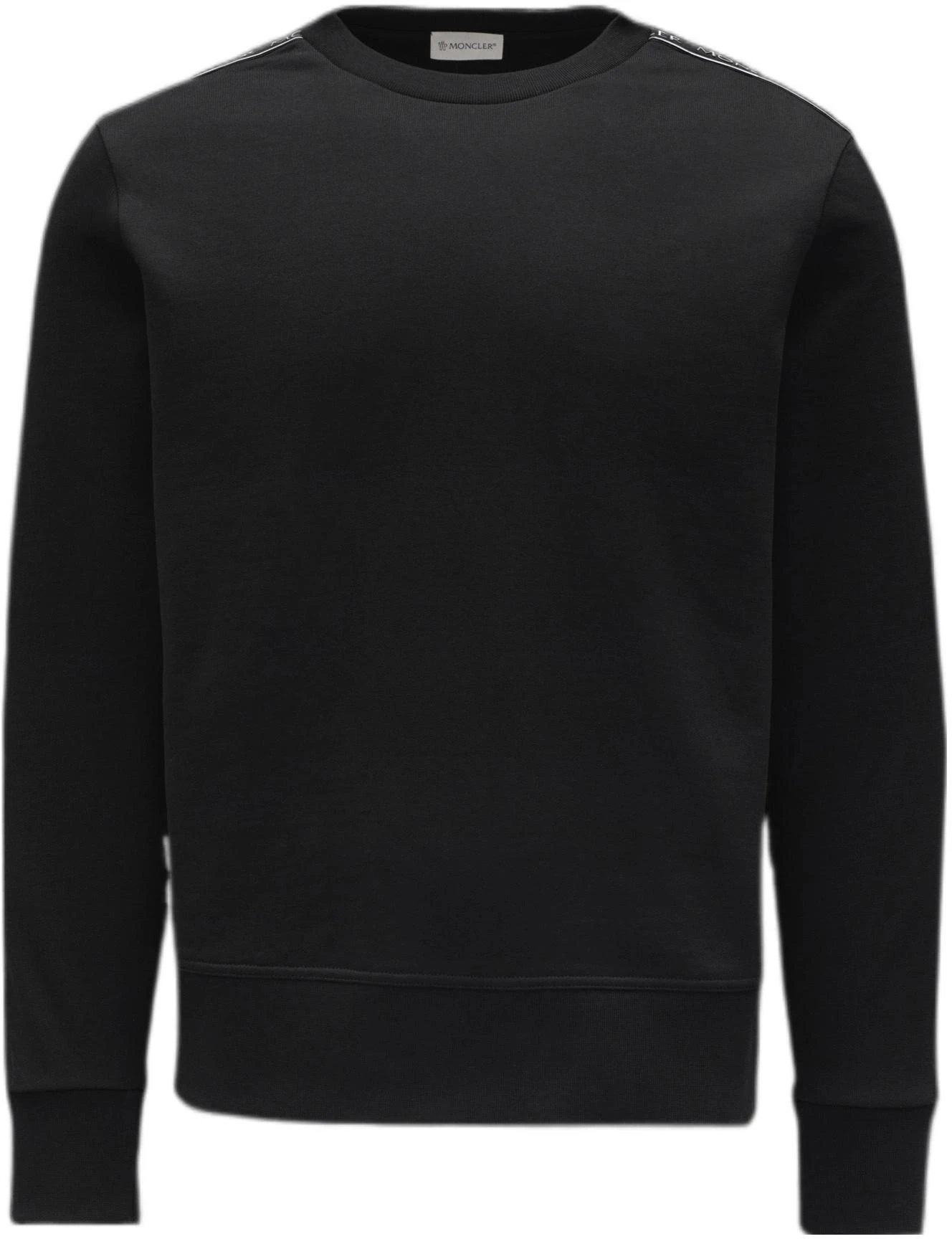 moncler-fw-22-black-crewneck-sweatshirt-with-side-sleeve-logo-g20918-g00026809-l8999