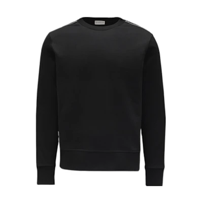 Moncler FW22 Black Crewneck Sweatshirt with Side Sleeve Logo G20918G00026809L8999
