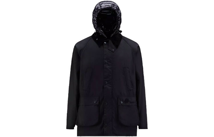 Moncler FW22 Black Down Jacket with Logo Patch Unisex. H20921A00034M2146999 圖 2